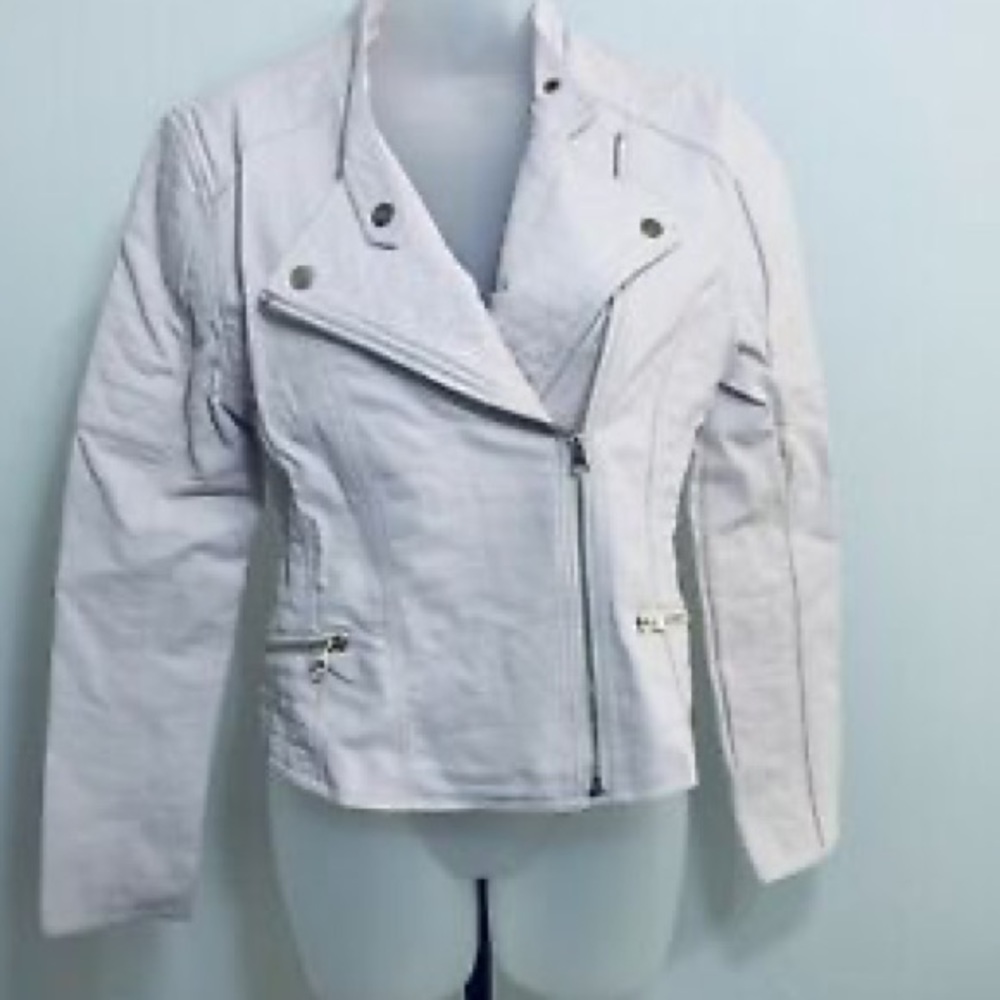 Seventeen faux leather baby pink jacket